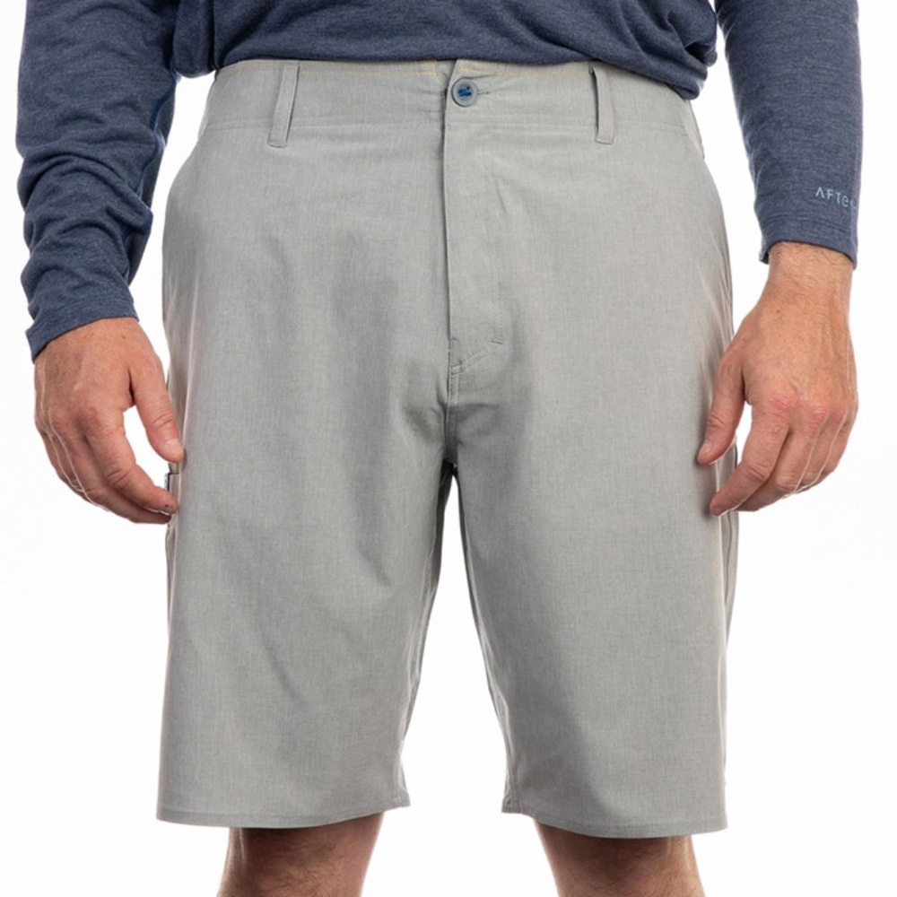NWT AFTCO CLOUDBURST FISHING SHORTS - 10IN - HEATHER GRAY - 36
